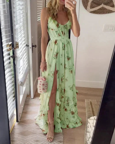 Floravita™ – Elegantes Langes Kleid mit floralem Muster