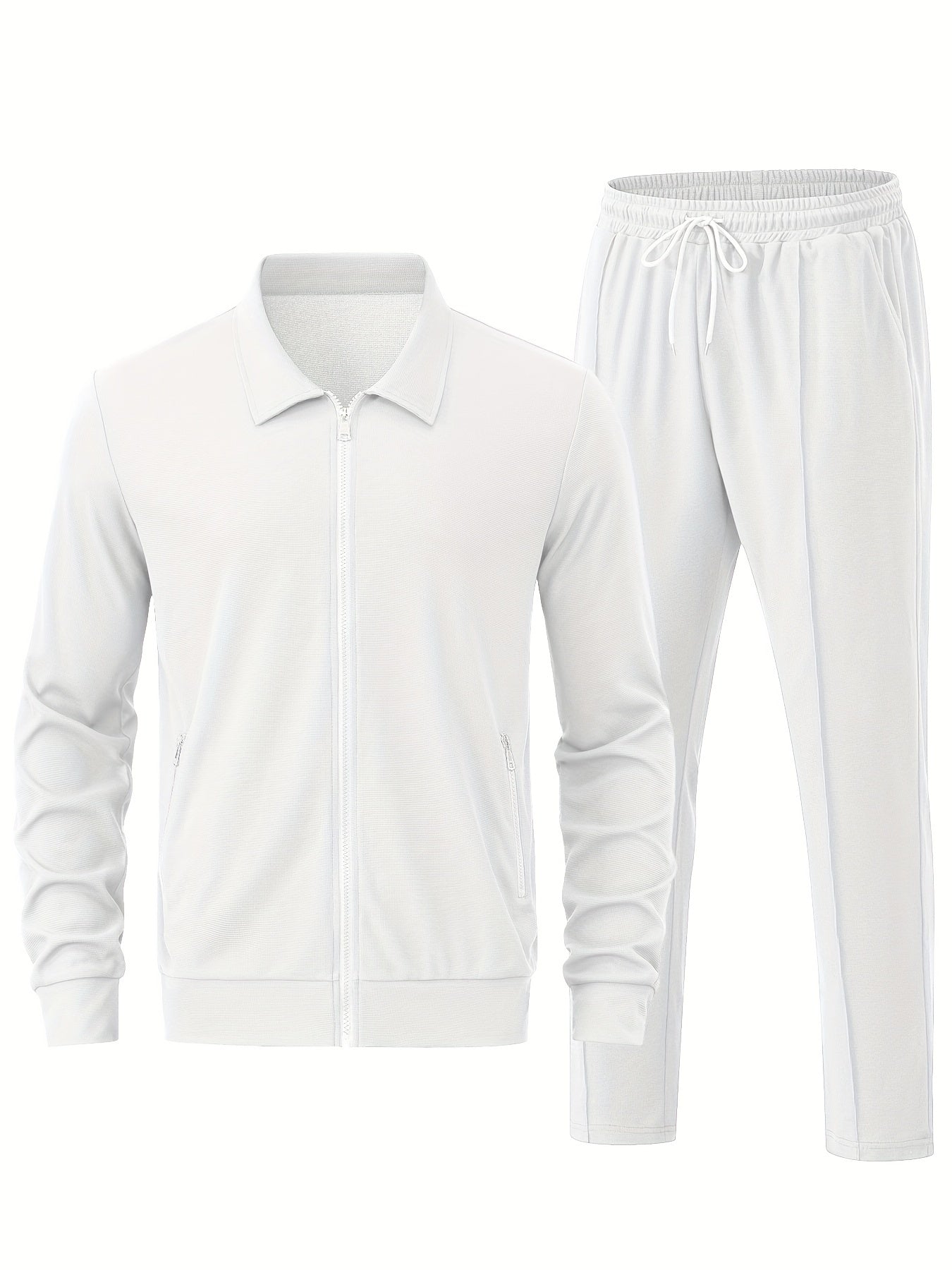 Warmer Einfarbiger Reißverschluss Trainingsanzug Mit Jacke Und Jogginghose Für Herren | Perfekt für Outdoor-Aktivitäten