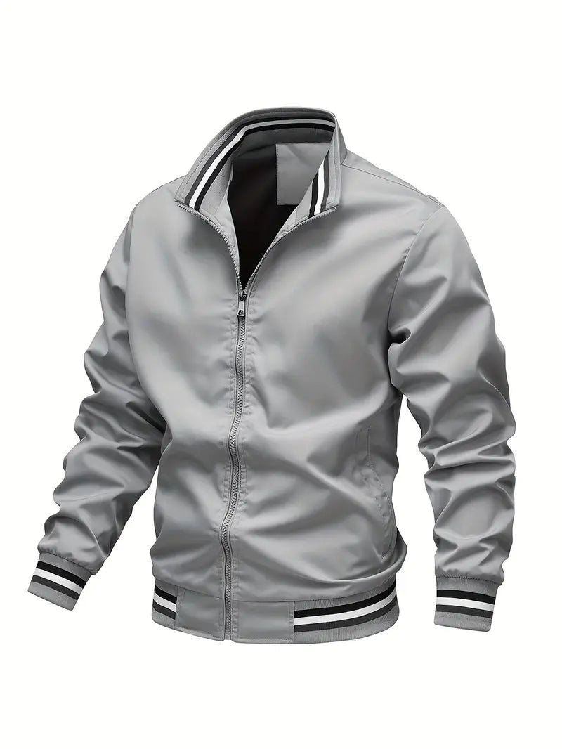 Stanton - Lässige Stehkragen Zip Up Jacke