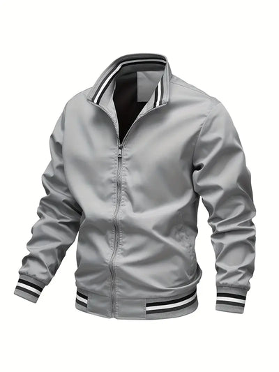 Stanton - Lässige Stehkragen Zip Up Jacke