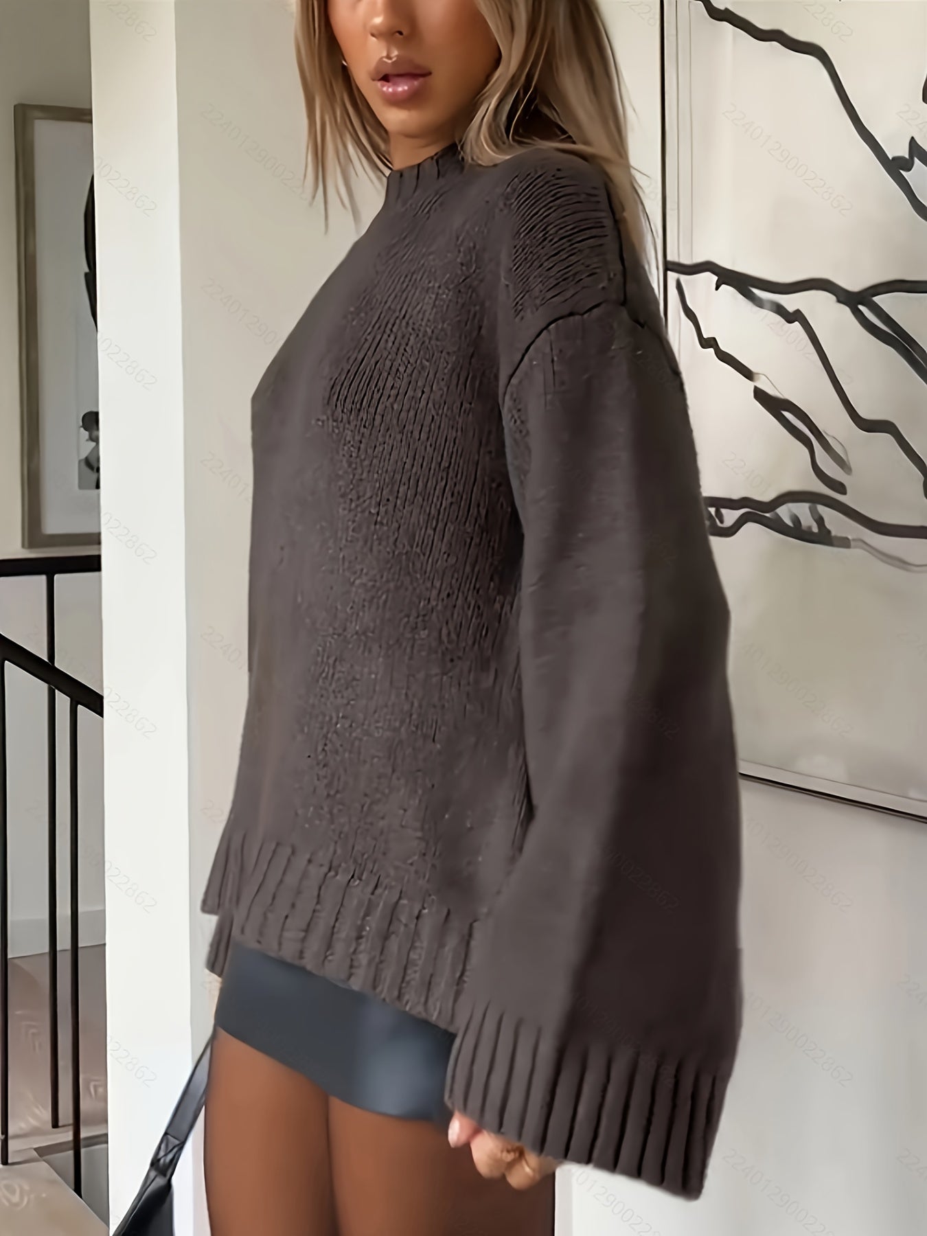 Eleganter Baumwollpullover mit langen Ärmeln und gemütlicher, lockerer Passform für Damen | Perfekt für Alltagstragen