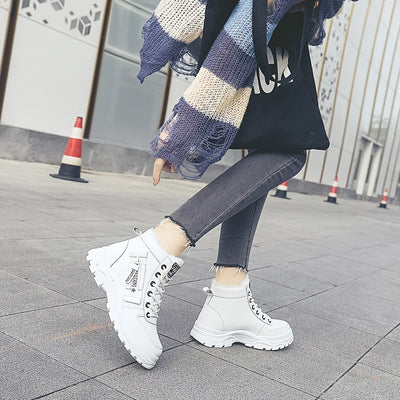 Winterschuhe Damen Stiefel | High-Top mit Lace-Up und Profilsohle