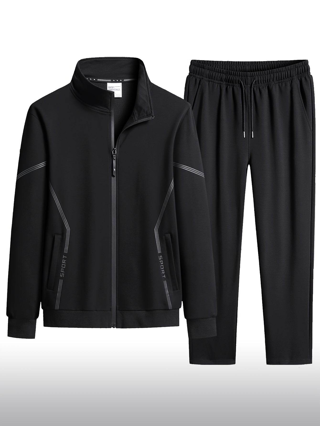 Vintage Vollständiger Reißverschluss Trainingsanzug Mit Tasche Und Jogginghose Für Herren | Perfekt für Outdoor-Aktivitäten