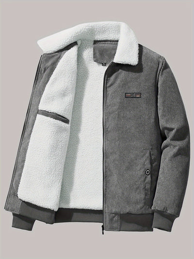 Lässige Mit Etikett Patch Fleece Gefütterte Winterjacke Für Herren | Perfekt für Outdoor-Aktivitäten