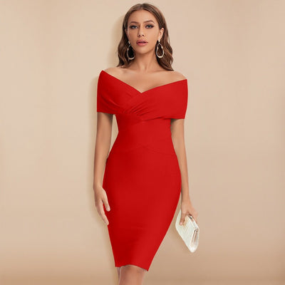 Vivora™ – Damen Kleid mit V-Ausschnitt für Elegante Anlässe