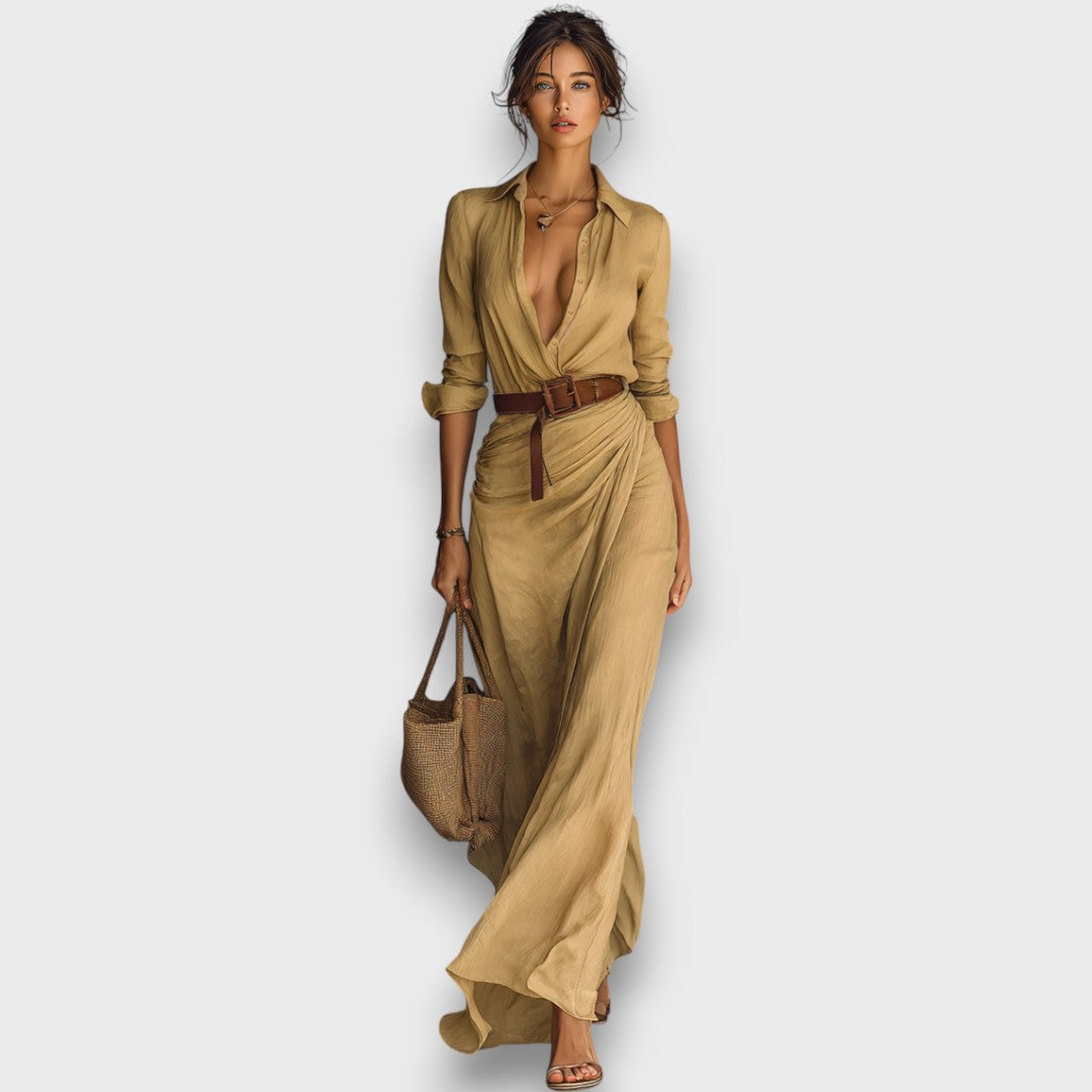 Verira – Elegantes Maxi-Wickelkleid