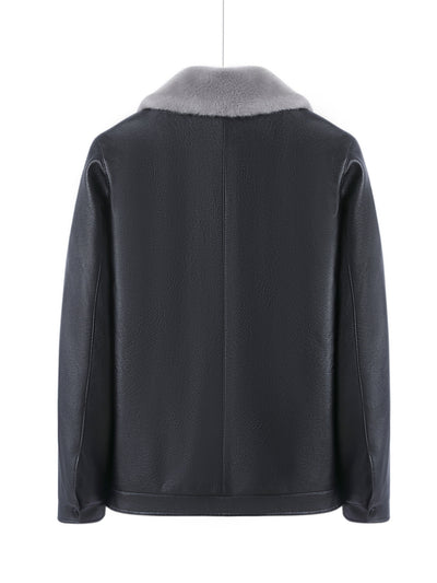 Warme Fleece Gefütterte Leder Winterjacke Für Herren | Ideal für Winter