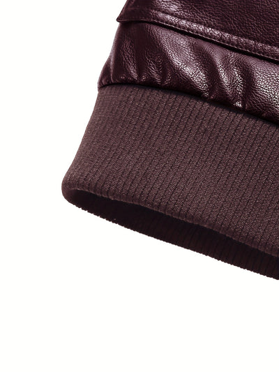 Warme Fleece PU Leder Winterjacke Für Herren | Perfekt für Outdoor-Aktivitäten