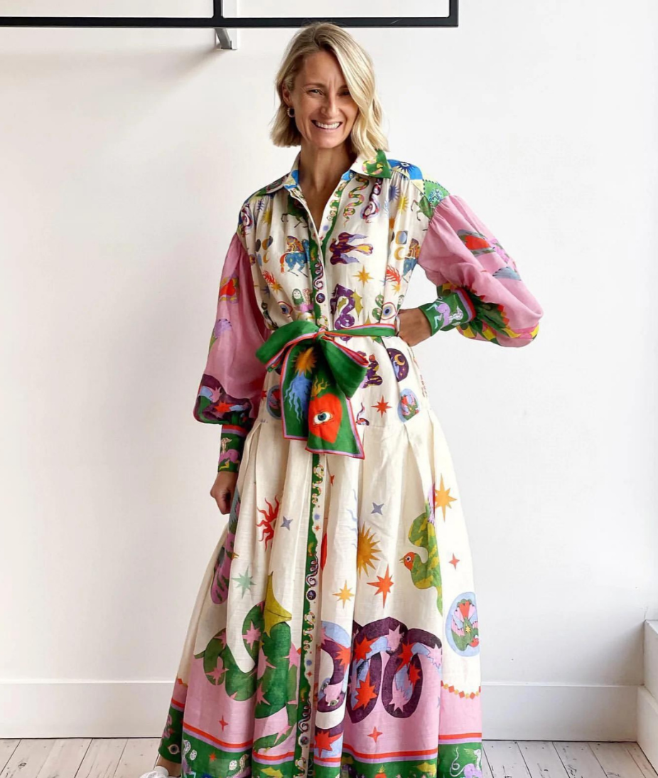 Damen Maxikleid – Leichter Stoff – Ärmellos – Bedruckt – Sommerlook