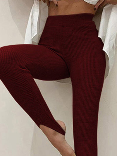 Yaviel - Strukturiert Bequem Stilvoll – Die gerippten Mid-Waist Leggings für Damen