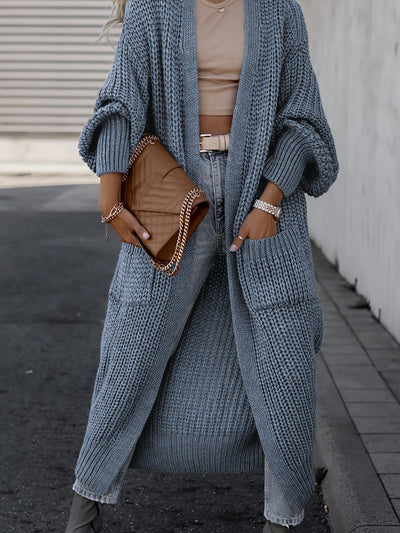 Lässiger Strickcardigan mit Taschen aus Wolle für Damen | Perfekt für Alltag