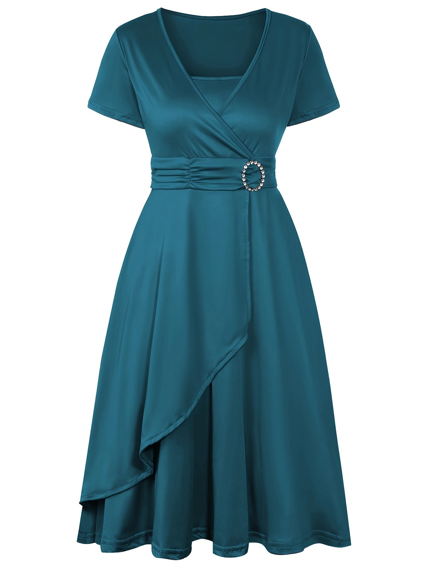Elegantes Schlankes Strassbesetztes Bindegürtelformelles Kleid Für Damen | Für formelle Anlässe