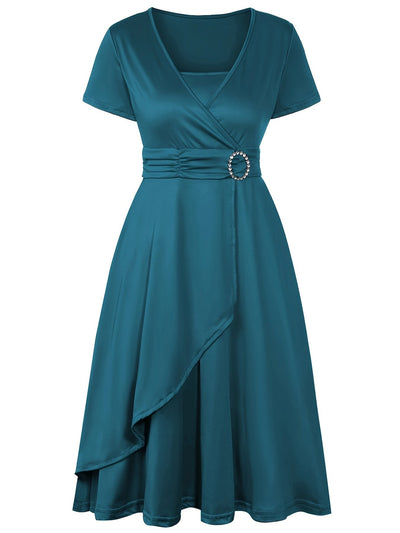 Elegantes Schlankes Strassbesetztes Bindegürtelformelles Kleid Für Damen | Für formelle Anlässe