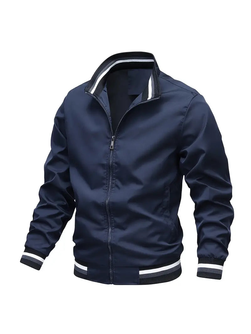 Stanton - Lässige Stehkragen Zip Up Jacke