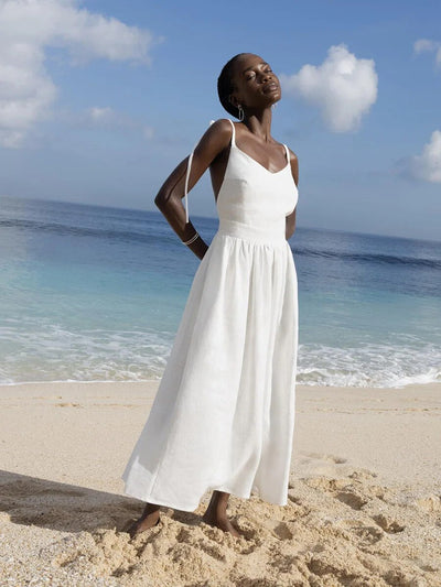 Cherry - Elegantes Rückenfreies Kleid Damen Schic