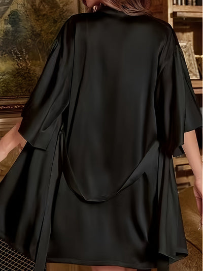 Bequemes Satin Schlafrobe & Kleid Pyjama Set Für Damen | Perfekt für den Alltag