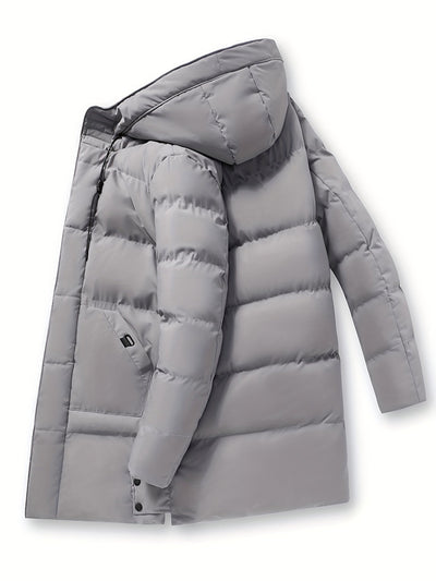 Warme Schwarze Gepolsterte Winterjacke Mit Kapuze Für Herren | Perfekt für Outdoor-Aktivitäten