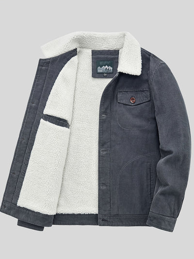Warme Fleece-Knopf Outdoorjacke Leicht Mit Brusttasche Für Herren | Perfekt für Outdoor-Aktivitäten