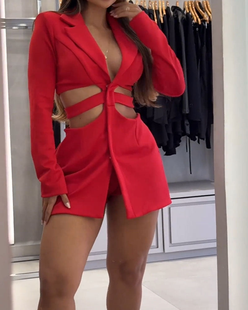 Blazer-Kleid mit Cut-Outs | Figurbetonter Schnitt | Sexy Statement-Look