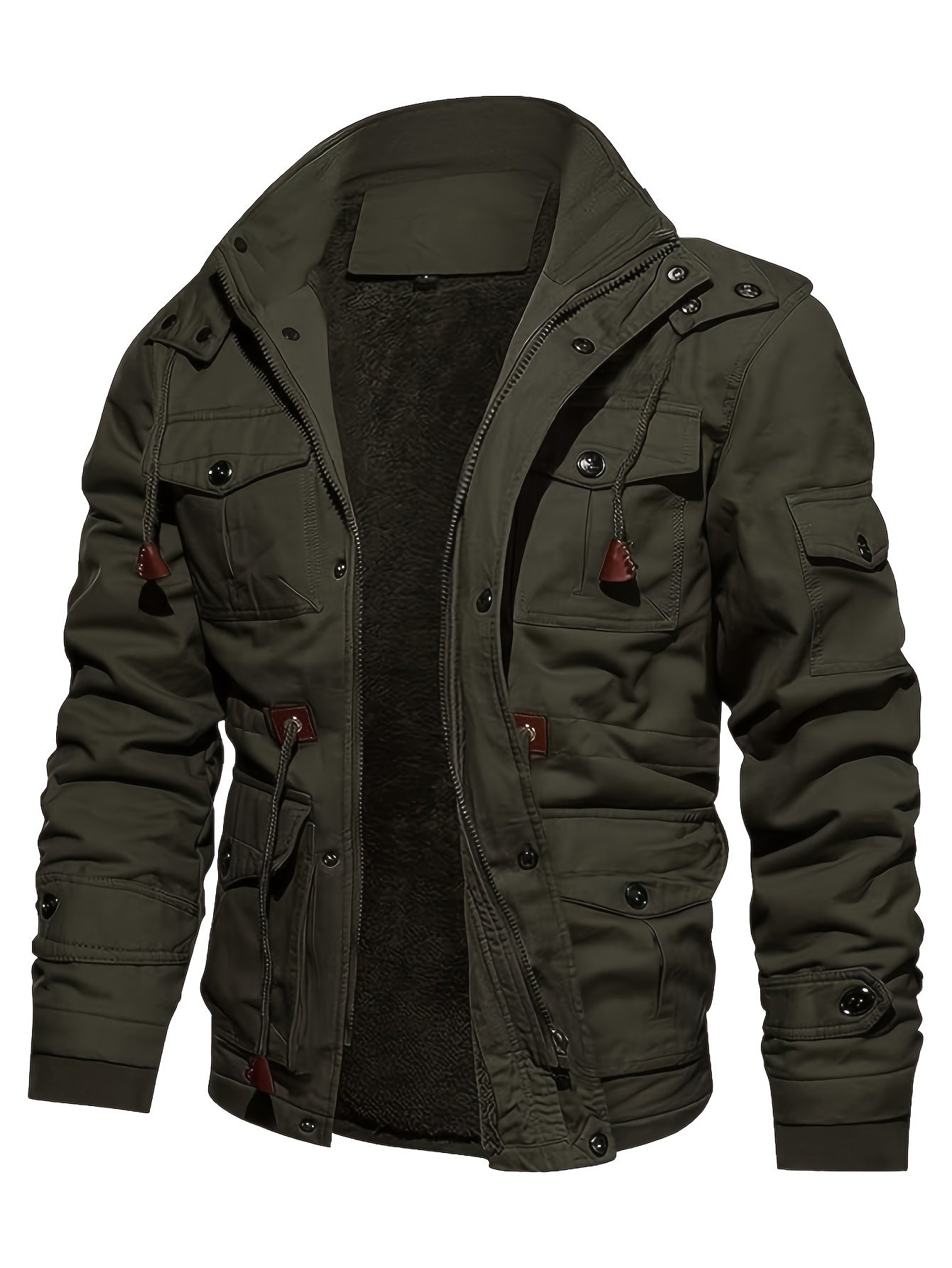 Taktische Warme Fleece Kapuzen-Cargo-Outdoorjacke Für Herren | Perfekt für Outdoor-Aktivitäten