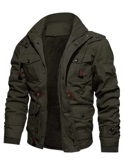 Taktische Warme Fleece Kapuzen-Cargo-Outdoorjacke Für Herren | Perfekt für Outdoor-Aktivitäten