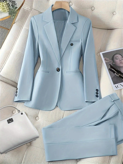Stilvolles Reverskragen Blazer Set Für Damen | Perfekt für Casual Days