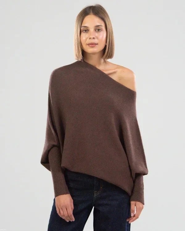 Stilvoll Kaschmir Schulterfreier Pullover Für Damen | Ideal für jede Jahreszeit
