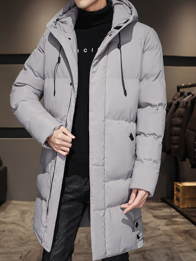 Elegante Schwarze Baumwoll-Winterjacke Für Herren | Ideal für Winter