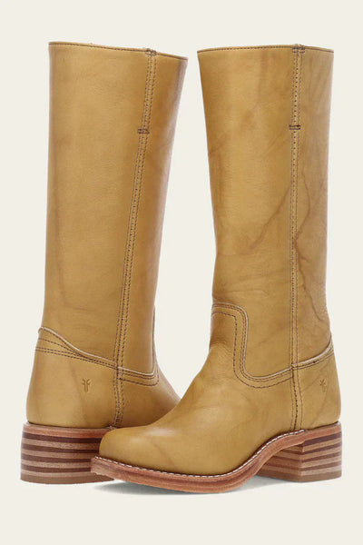 Damen Lederstiefel – Klassische Kniehohe Stiefel mit Blockabsatz aus Echtleder