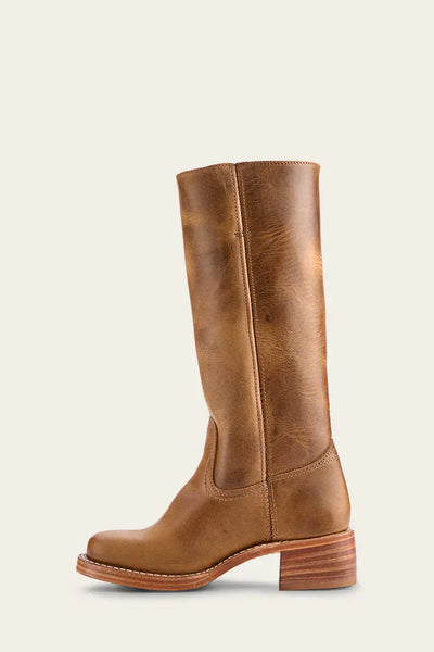 Damen Lederstiefel – Klassische Kniehohe Stiefel mit Blockabsatz aus Echtleder