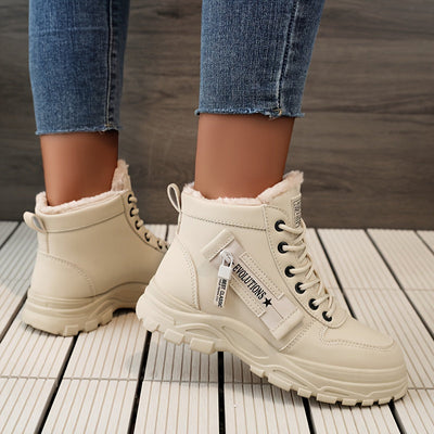 Winterschuhe Damen Stiefel | High-Top mit Lace-Up und Profilsohle