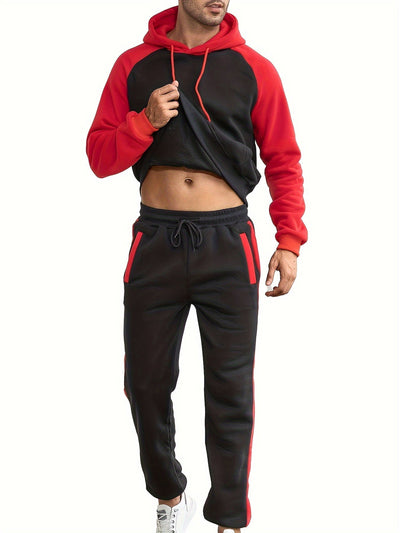 Klassischer Vollständiger Reißverschluss Langarm Hoodie Und Jogginghose Trainingsanzug Für Herren | Perfekt für Outdoor-Aktivitäten