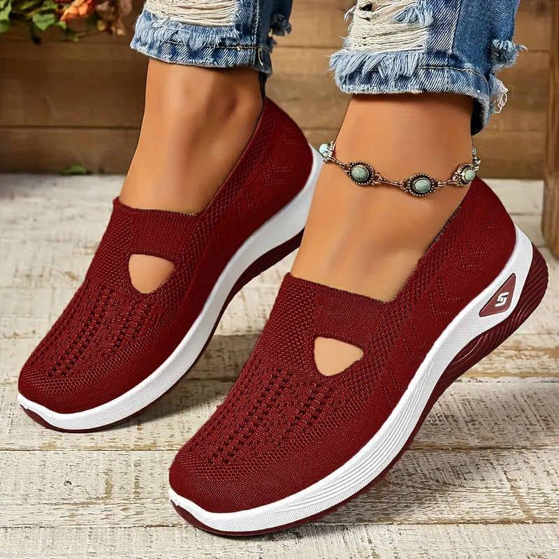 Modische Leichte Strick-Cut-Out Sneaker für Damen | Perfekt für lässige Tage