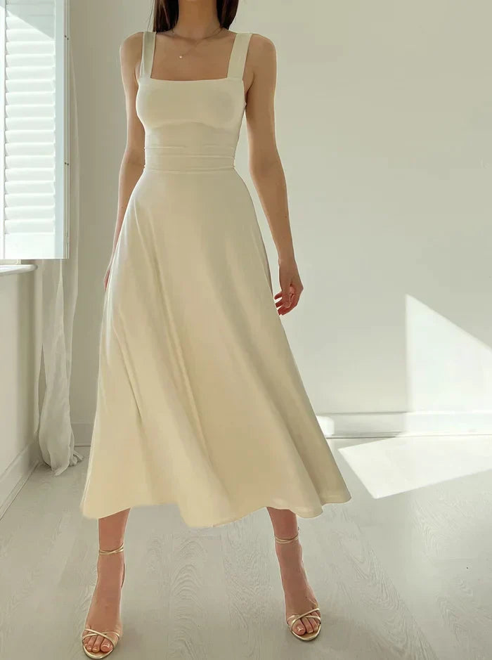Josephine - Elegantes ärmelloses A-Linien-Midikleid – Zeitloser Chic | Fit-and-Flare Midikleid – Perfekt für jeden Anlass