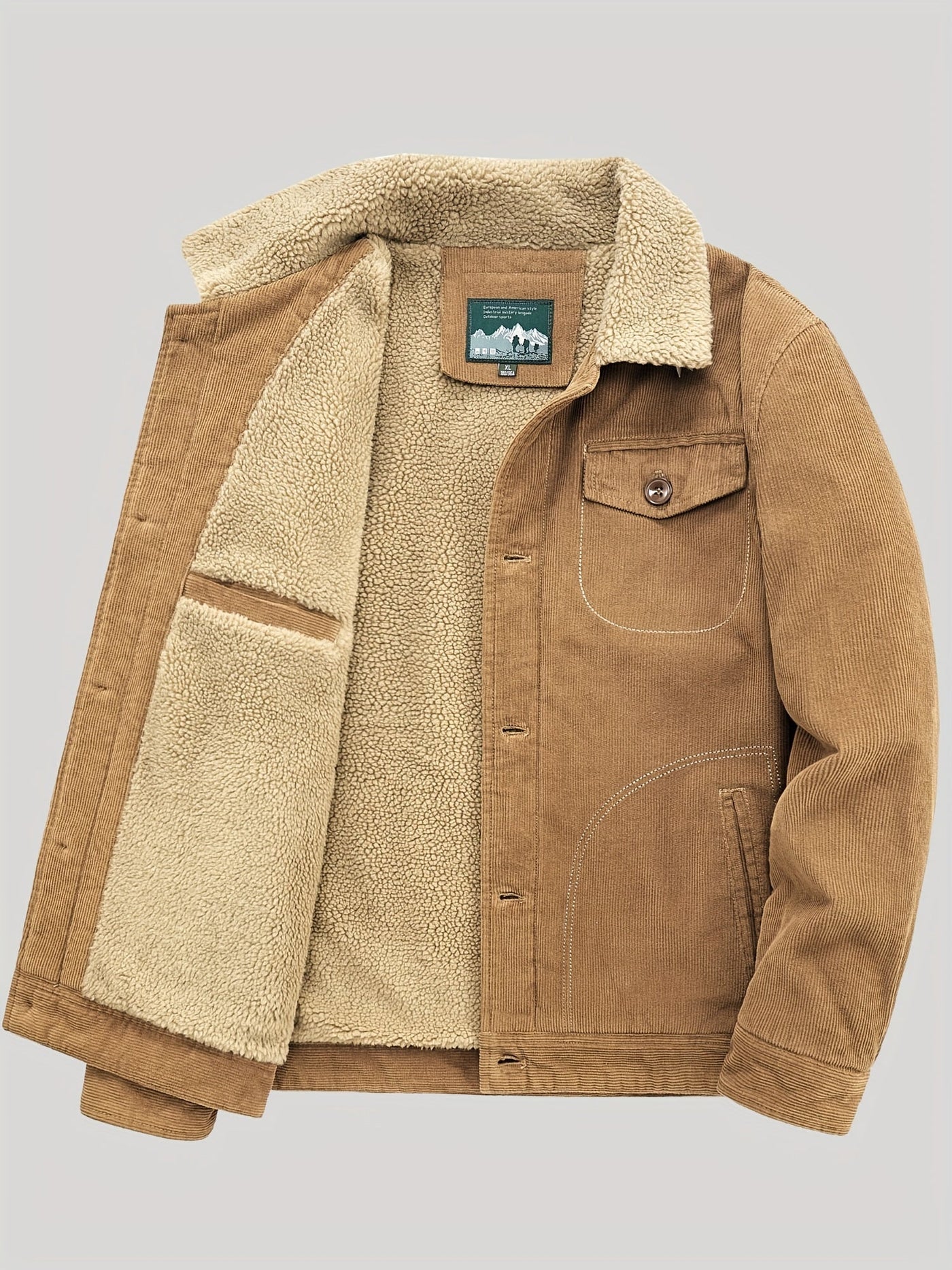Warme Fleece-Knopf Outdoorjacke Leicht Mit Brusttasche Für Herren | Perfekt für Outdoor-Aktivitäten