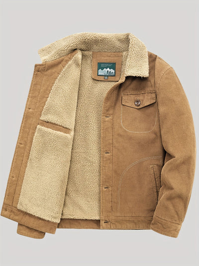 Warme Fleece-Knopf Outdoorjacke Leicht Mit Brusttasche Für Herren | Perfekt für Outdoor-Aktivitäten