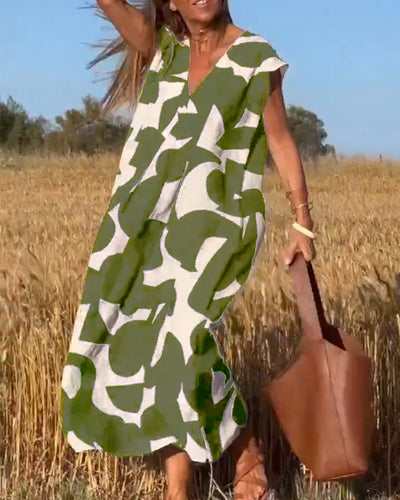 Camillechic™ – Damen Kleid Hochzeitsgast Mit Elegantem V-Ausschnitt