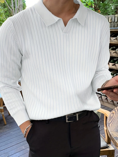Stylisches Chic Strick-Shirt V-Ausschnitt Baumwolle Sweatshirt für Männer | Ideal für jeden Anlass