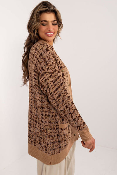 Strick-Cardigan mit Muster | Knopfleiste | Lässiger Chic