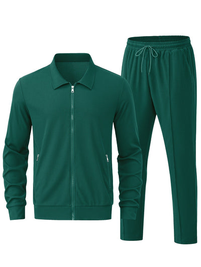 Warmer Einfarbiger Reißverschluss Trainingsanzug Mit Jacke Und Jogginghose Für Herren | Perfekt für Outdoor-Aktivitäten