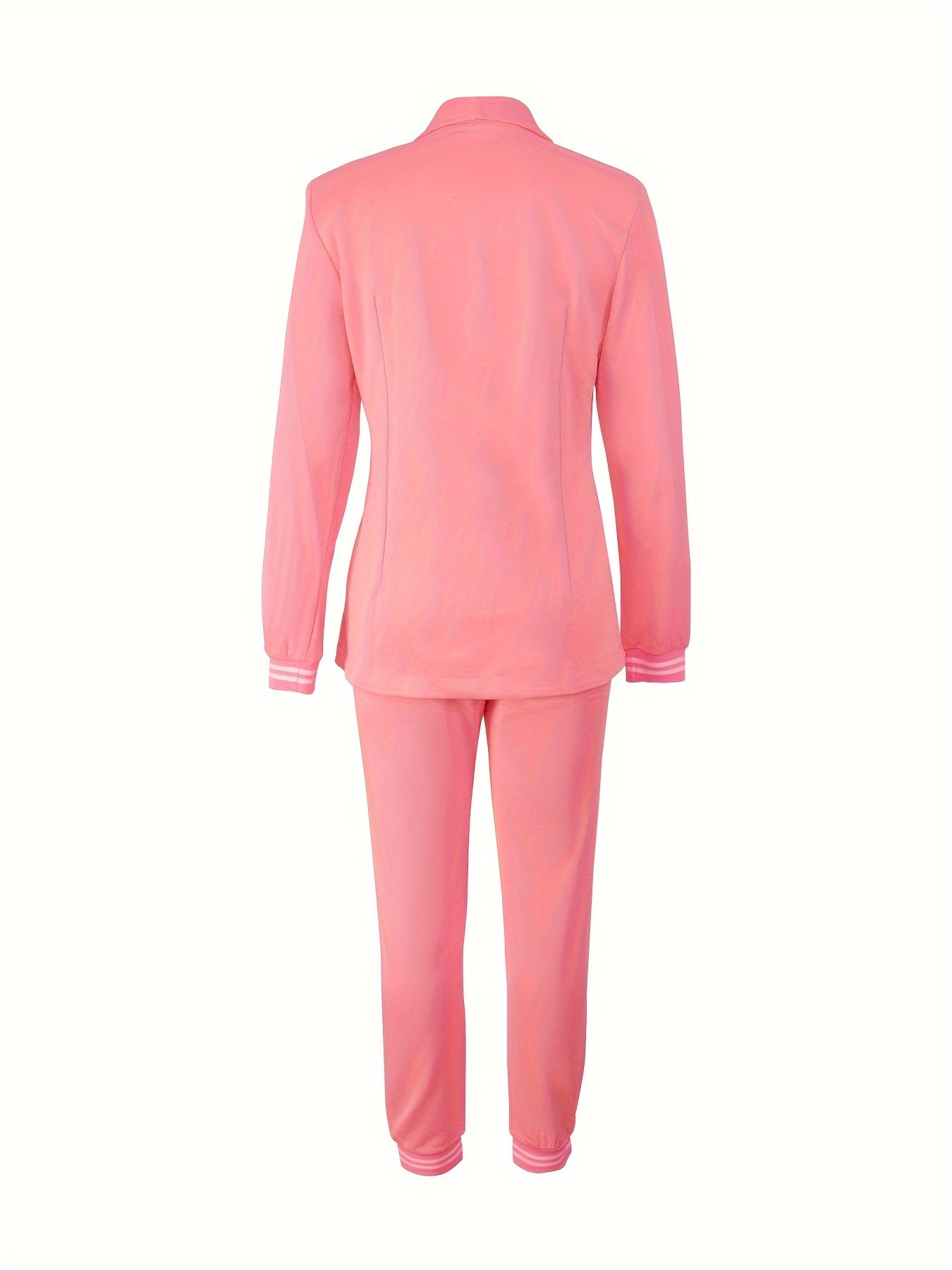 Stilvolles Kontrastierendes Besatz Knopf-Front Zweiteiliges Blazer Set Für Damen | Für formelle Anlässe
