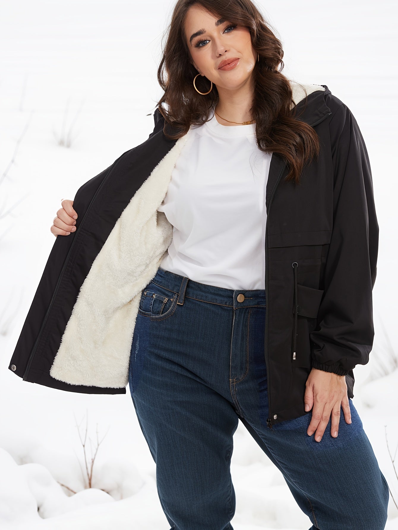 Elegante Warme Parka Winterjacke mit Kapuze für Damen | Ideal für Winter