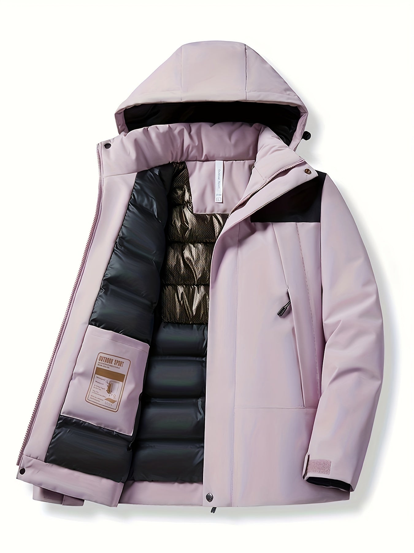 Elegante Wasserdichte Fleece Winterjacke mit Kapuze für Damen | Perfekt für Outdoor-Aktivitäten