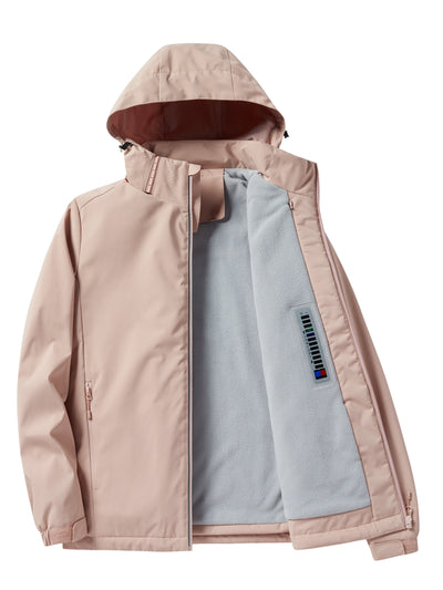Wasserdichte elegante Fleece-Winterjacke mit Kapuze für Damen | Ideal für den Winter