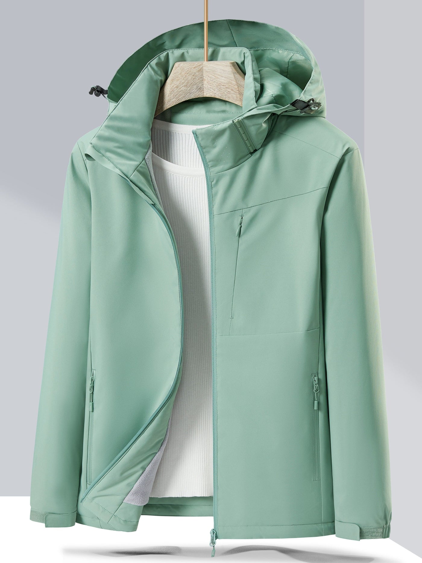 Wasserdichte elegante Fleece-Winterjacke mit Kapuze für Damen | Ideal für den Winter