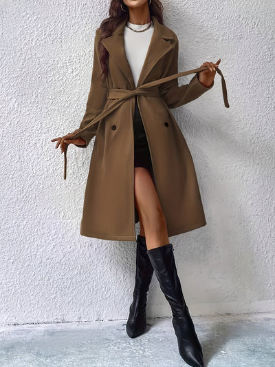Stilvoller Trenchcoat mit Farbblock, Knopfdetail und maschinenwaschbarem Design für Damen | Perfekt für Casual Days