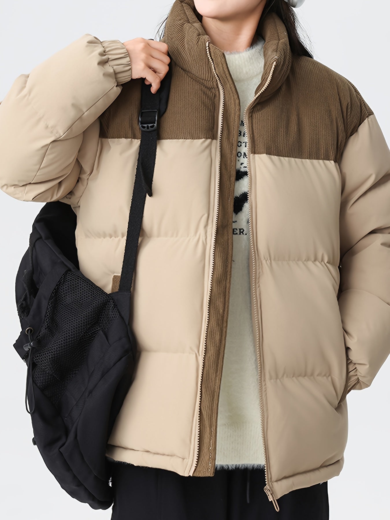 Stilvolle Trendige Colorblock Puffer-Winterjacke Für Herren | Perfekt für Outdoor-Aktivitäten