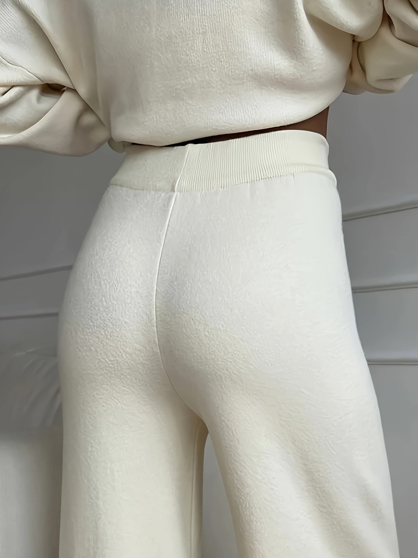 Lässiges Einfarbiges Pullover Und Strick-Outfit-Set Für Damen | Perfekt für Lässige Tage