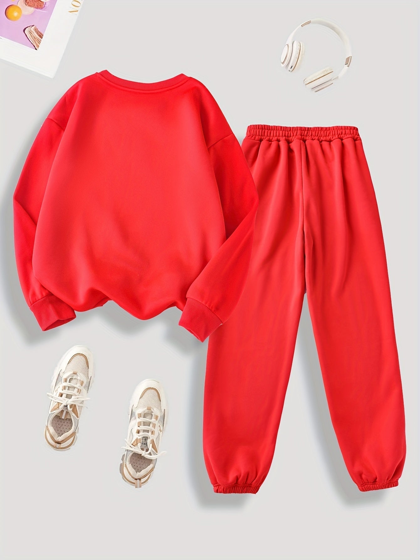 Bequemer Pullover Mit Langem Ärmel Und Plüschfutter & Jogginghose Für Damen | Ideal für Herbst/Winter
