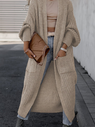 Lässiger Strickcardigan mit Taschen aus Wolle für Damen | Perfekt für Alltag